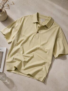 Men’s Beige Cotton Polo Shirt Size L – Classic Summer Style
